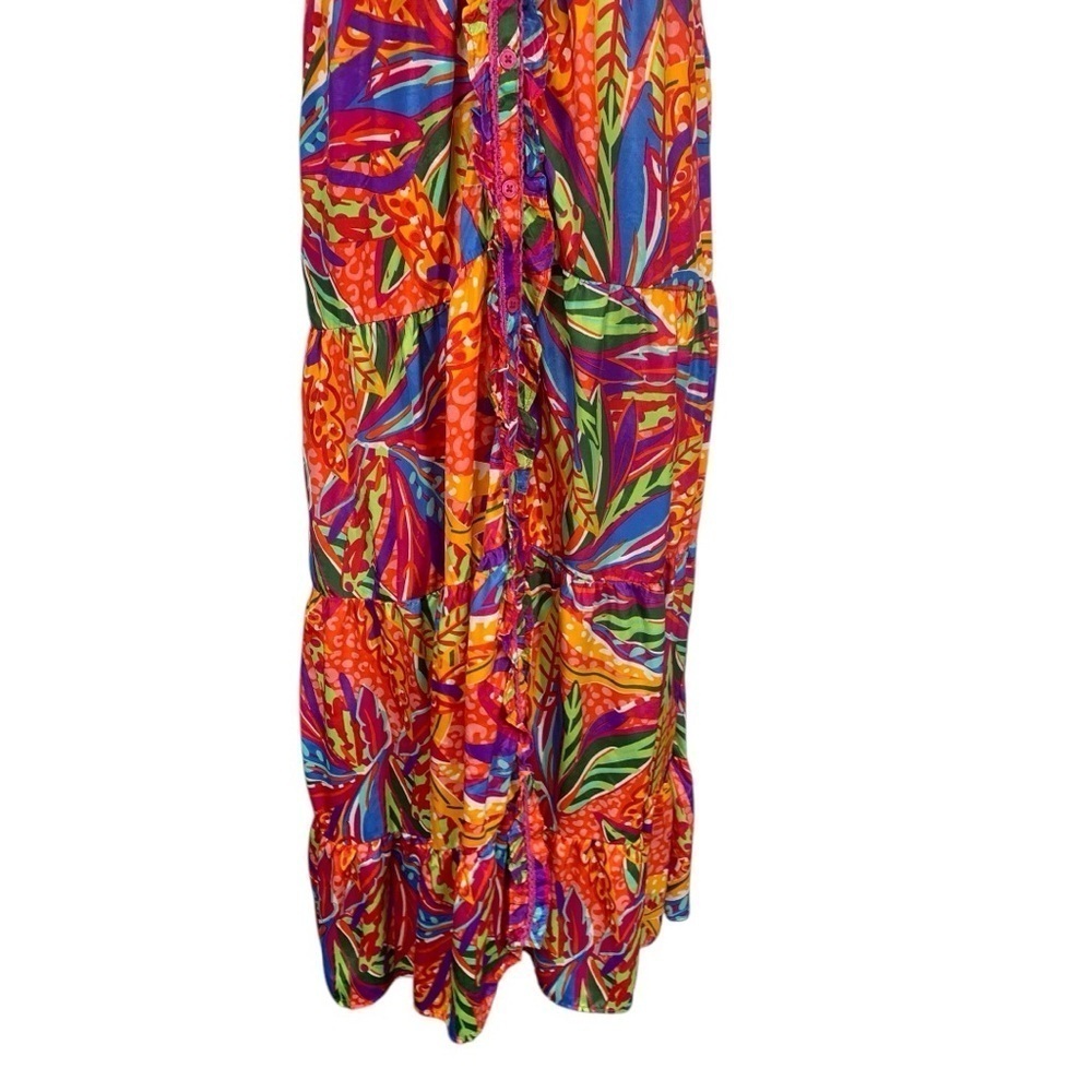 True Destinations Tropical Floral Print Maxi Dress Size Large - Picture 7 of 10